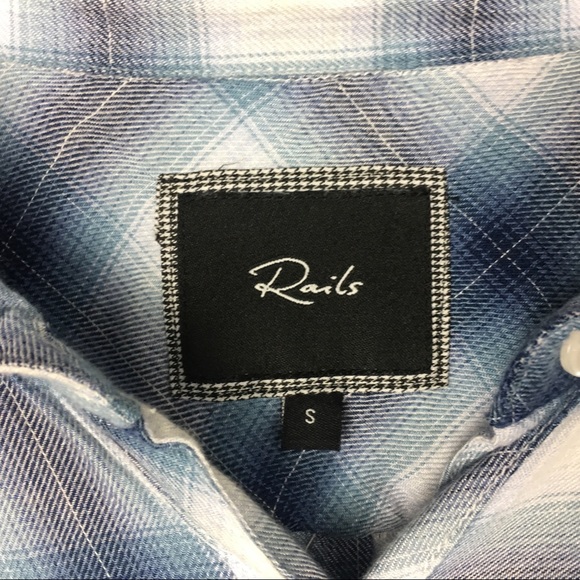 Rails | Blue White Plaid Button Down | Small - Picture 3 of 3